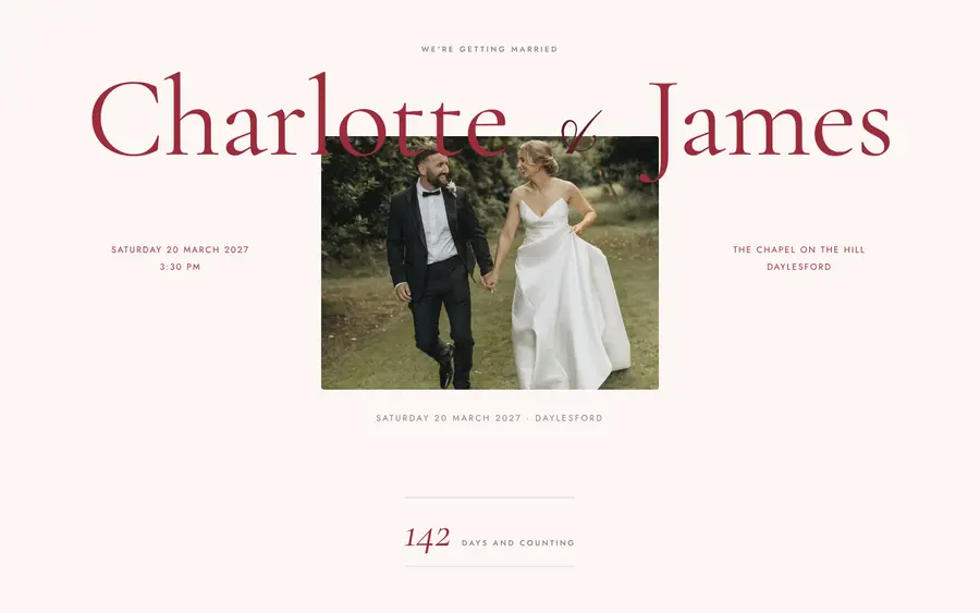 Love Note wedding website template