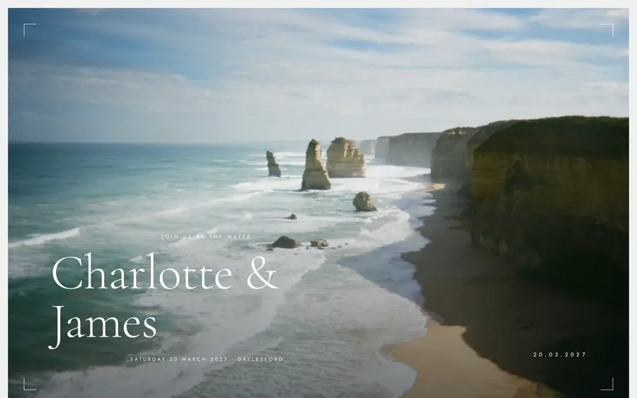Wild Coast wedding website template