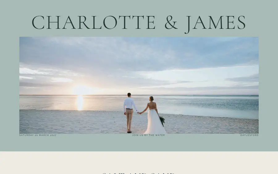 Seafoam wedding website template